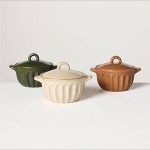 Fluted Stoneware Ramekins with Lids (Set of 3) - Hearth & Hand™ with Magnolia